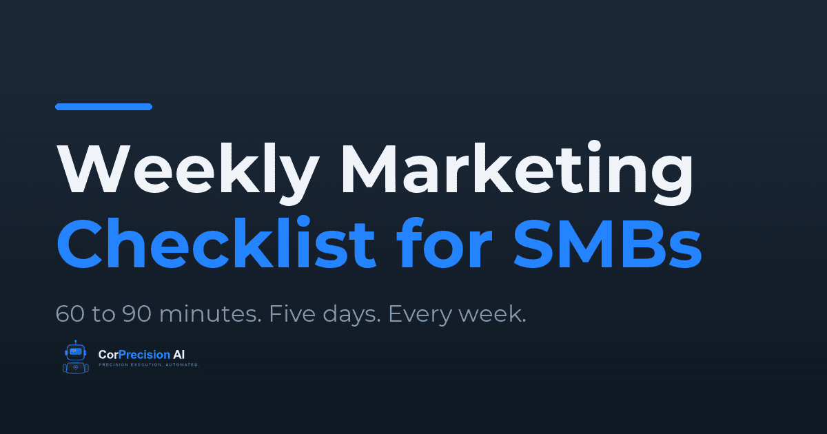 The Weekly Marketing Checklist for SMB Owners (60 to 90 Minutes a Week)
